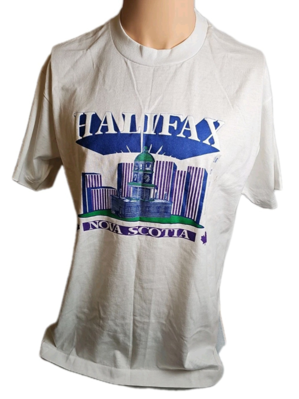 Vtg Halifax Town Clock Citadel Hill Shirt Single Stich Made In Canada Size Large